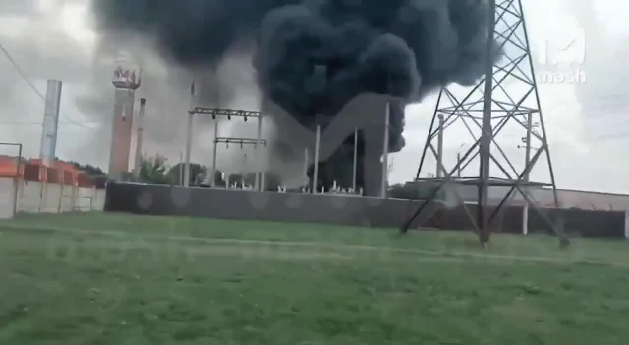 Incendie à la sous-station de Sudzha, région de Koursk