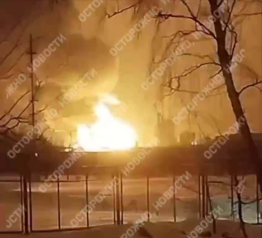 Fire at the gas station in Kazan after drones attack near Kazan Orgsyntez plant