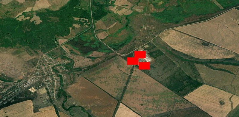 Satellite imagery recording fire at the area of Zanzevatka oil pumping station in Volgograd region of Russia