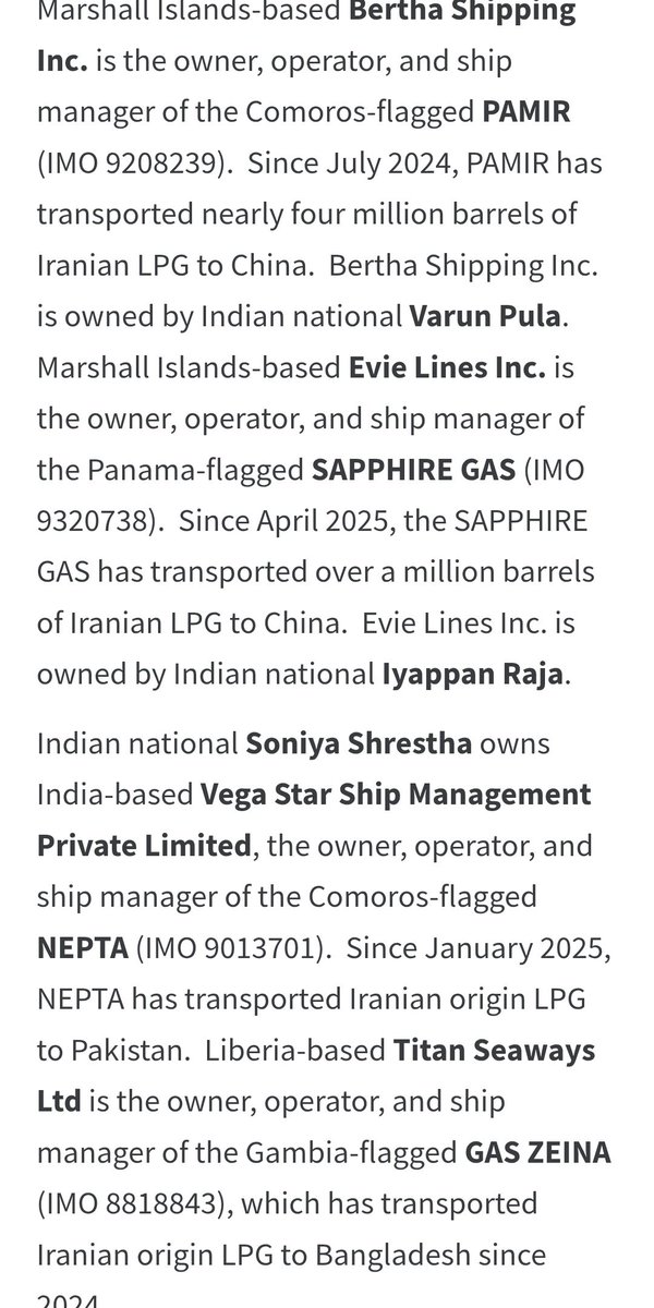 US sanctions Indian nationals for being involved in trading with the Iran energy sector