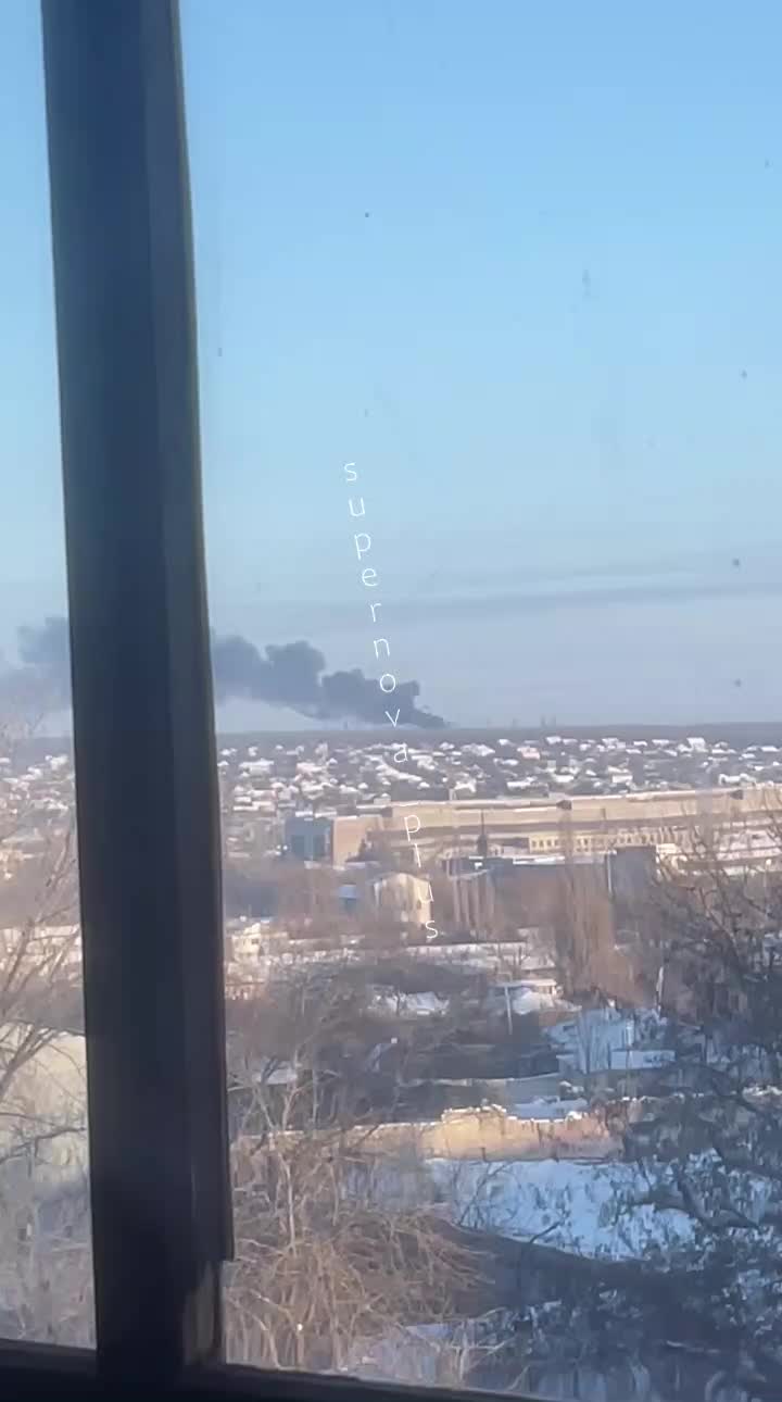 Substation is on fire in Luhansk