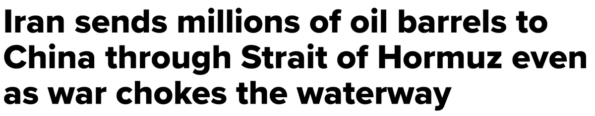Iran has sent at least 11.7 million barrels of crude oil through the Strait of Hormuz since the war began on Feb. 28, all of which were headed to China, Samir Madani, co-founder of TankerTrackers said. - CNBC