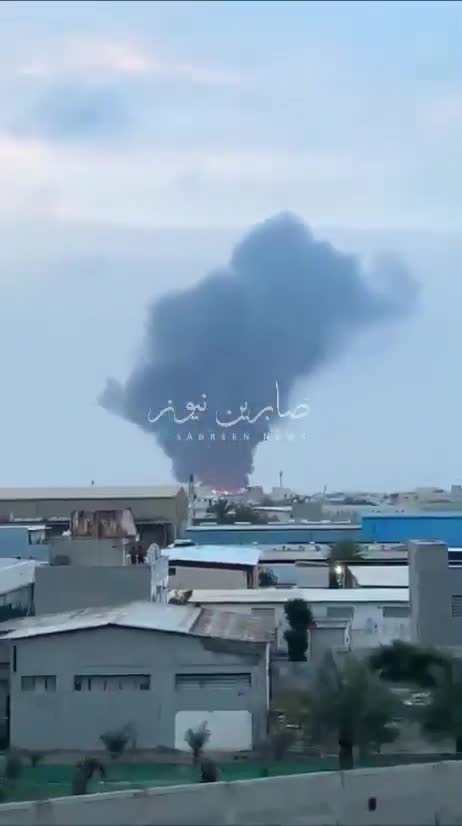 Iranian forces struck Bahrain's BAPCO oil refinery this morning, setting the facility's tank farm ablaze